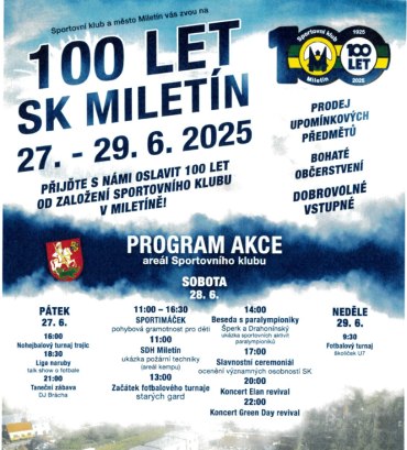Oslavy 100 let SK Miletín
