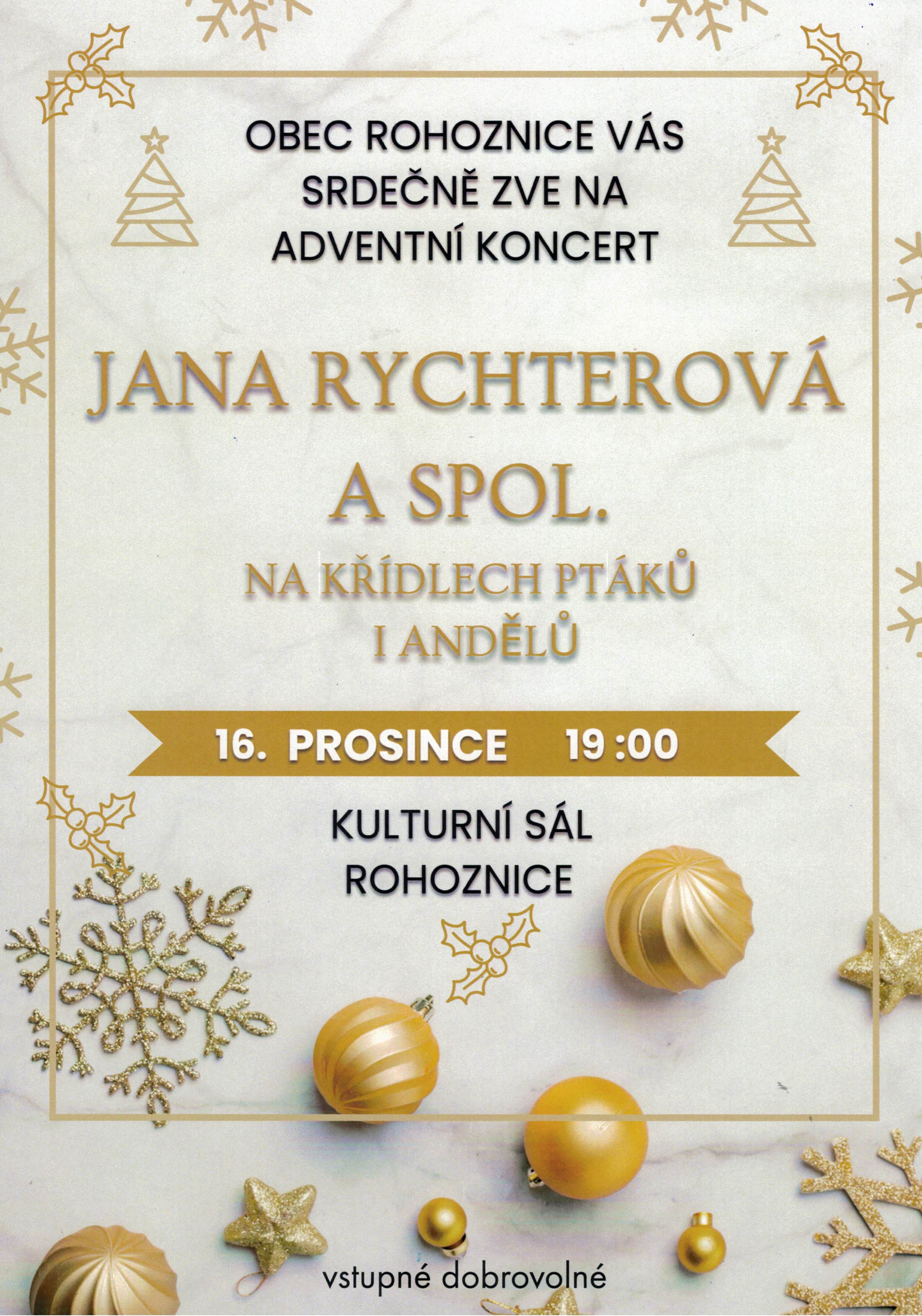 Adventní koncert Jana Rychterová